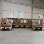 Paletové sedenie Golden Garden GG91/1 - Podsedáky a Vankúše "FIT IN" 120cm x 80cm x 15cm - penový granulát - capuccino